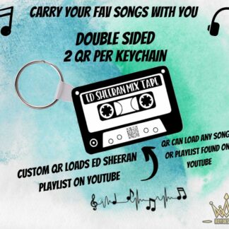 Cassette Player Keychain With Youtube QR (Black)