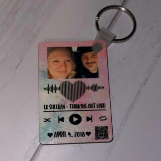 Anniversary Keychain with Custom QR code, Date & Pic