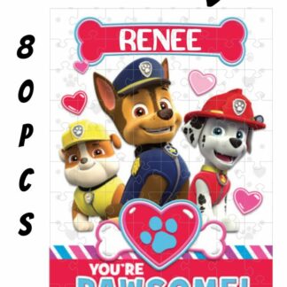 Valentine Puzzle - Paw Patrol with Custom Name