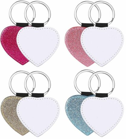 Heart Shaped Glitter Keychain with Custom Picture - Image 4