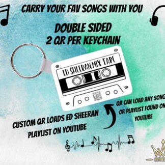 Cassette Player Keychain With Youtube QR (White)