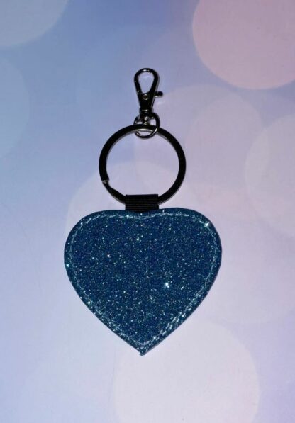 Heart Shaped Glitter Keychain with Custom Picture - Image 2