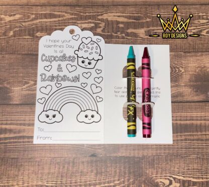 Valentine Card + 2 Crayons - Image 2
