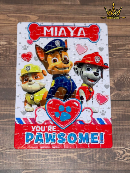 Valentine Puzzle - Paw Patrol with Custom Name - Image 2
