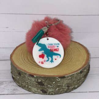 Valentine Keychain - I Think You're RAWR-Some!
