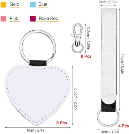 Blanks - PU Leather Glitter Keychain (Heart) - Image 4