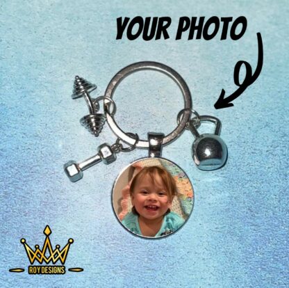 Round Keychain w/ Charms & Custom Photo - Image 2