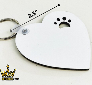 Blanks - MDF Pet Keychain (Heart)