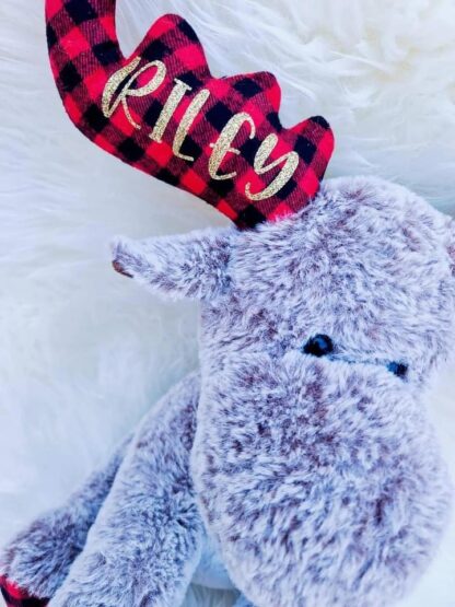 Personalized Plaid Christmas Moose - Image 4