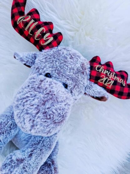 Personalized Plaid Christmas Moose - Image 3
